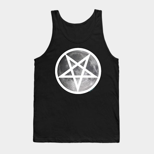 The Moon - Pentagram - Pagan Goddess Tank Top by RainingSpiders